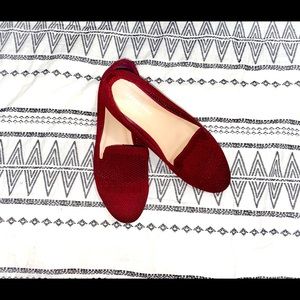 Burgundy loafer flats